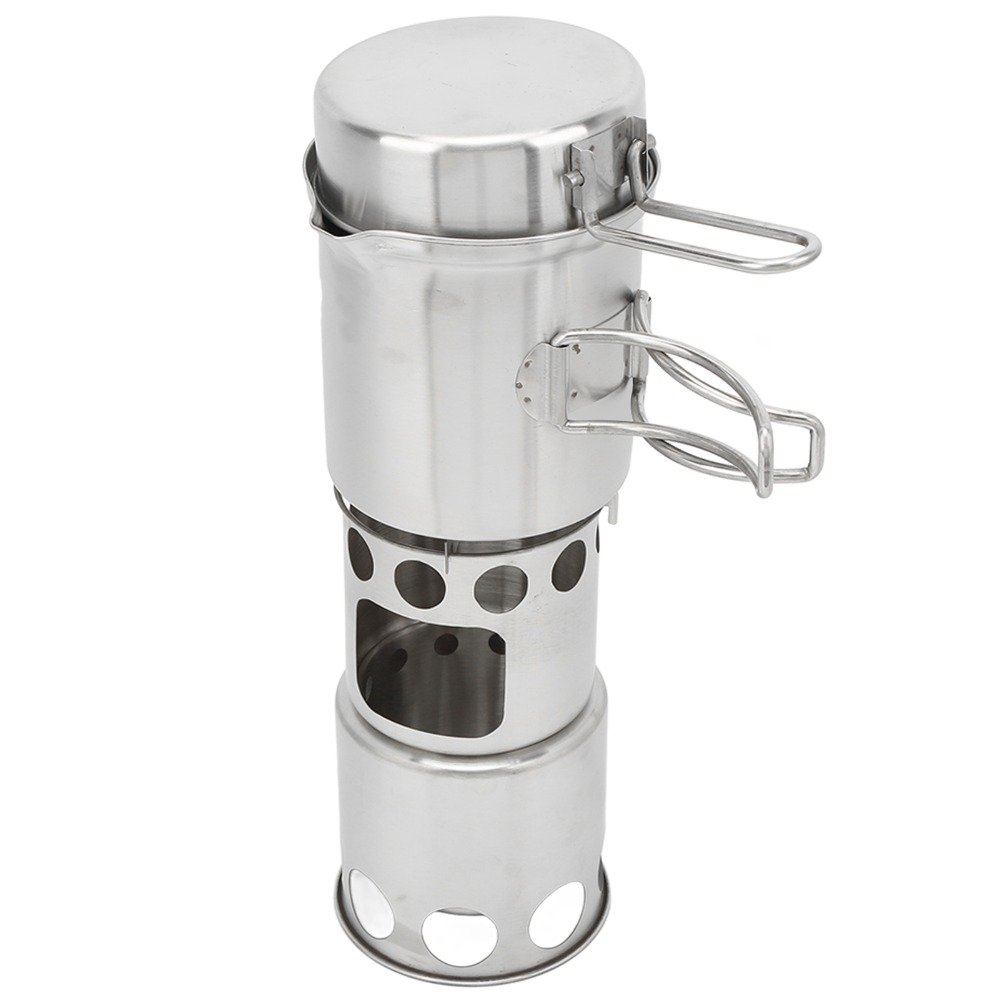 Camping Cooking Pot With Lid - 스테인레스 스틸 캠핑 조리기구 세트 메쉬