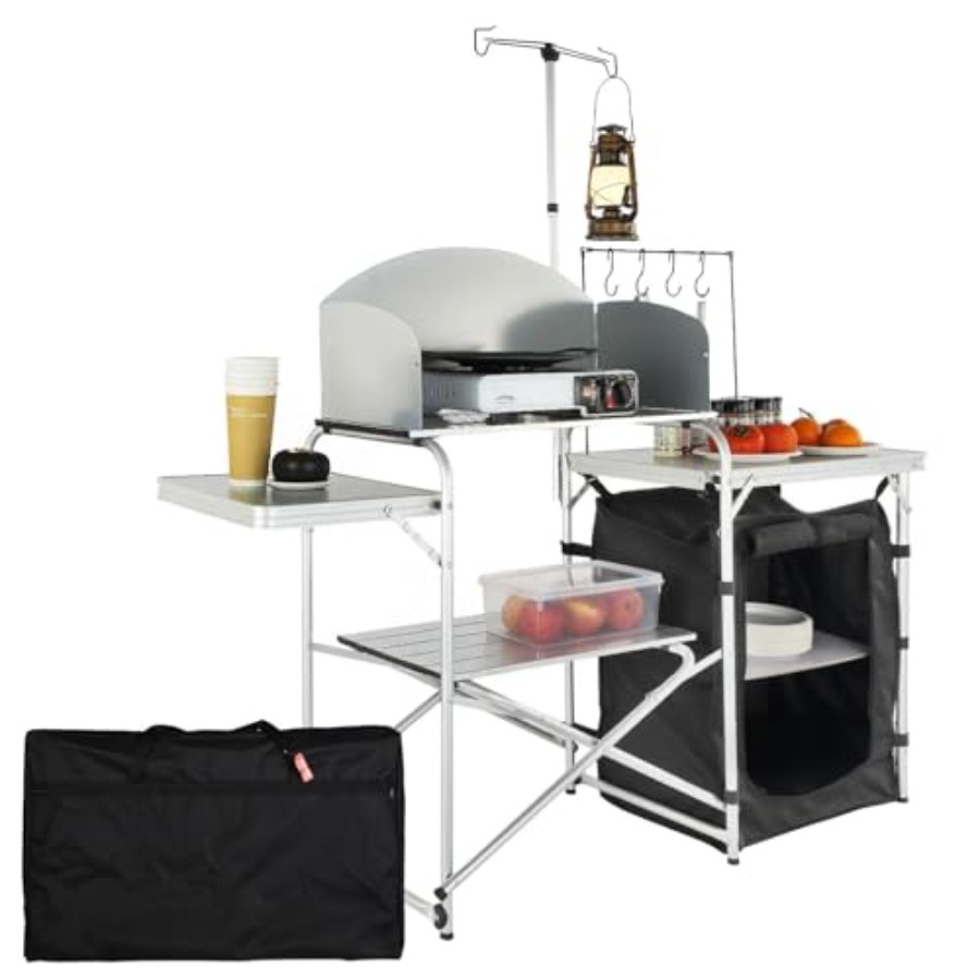 Camping Cooking Cupboard - 캠핑 키친 테이블, 접이식 야외 조리대(수납