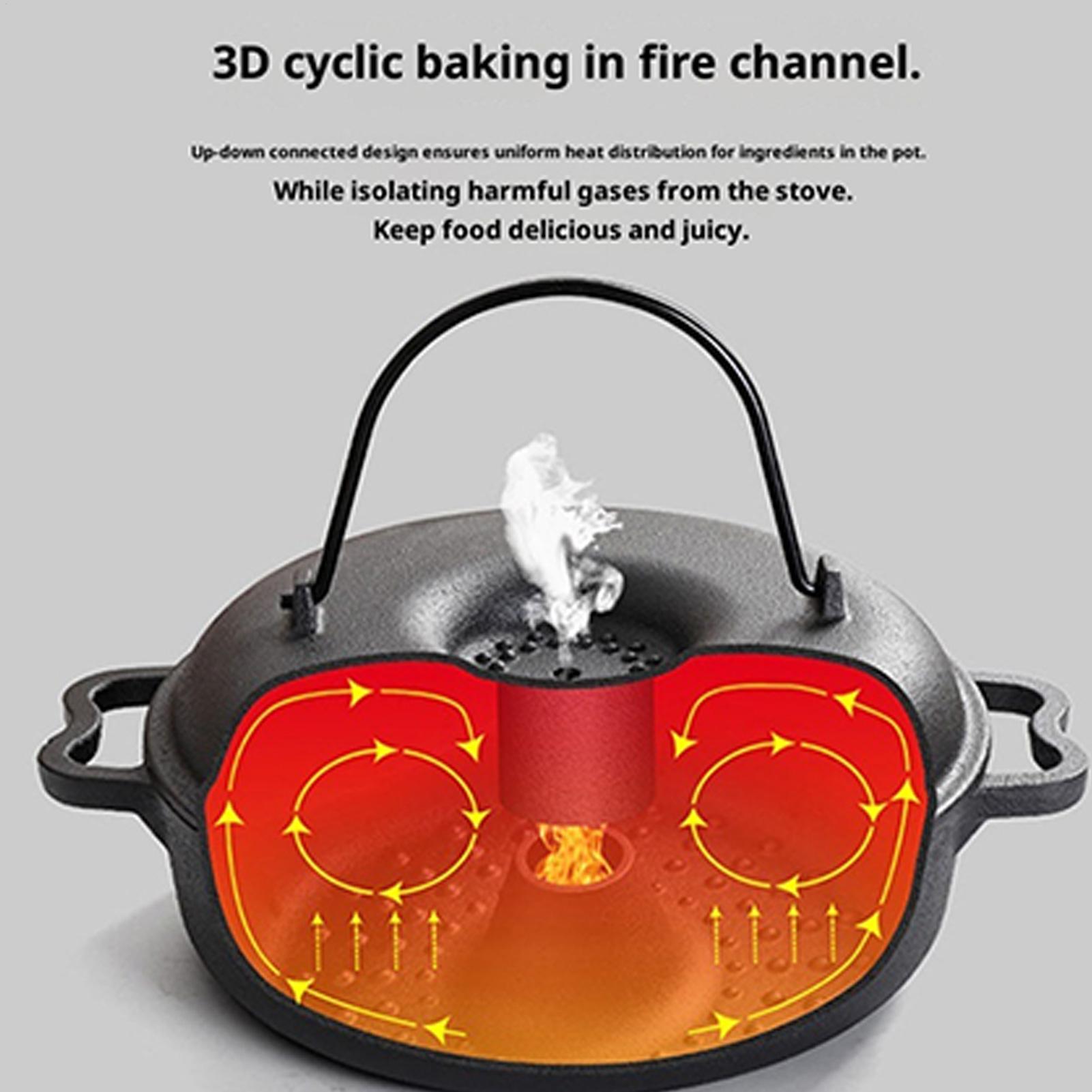 Camping Cooking Pot With Lid - 손잡이가 있는 논스틱 조리기구용 대형 냄비,