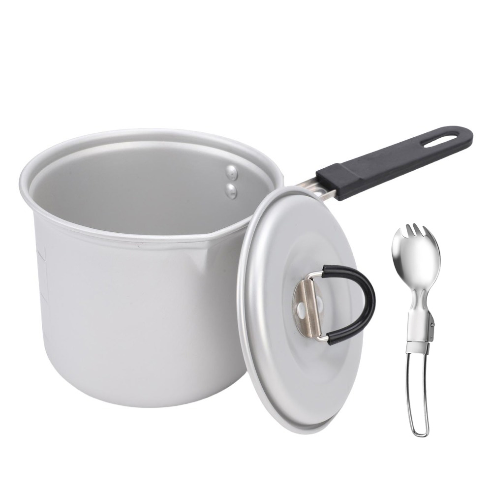 Camping Cooking Pot With Lid - 캠핑용 조리 냄비, 770ml 휴대용 알루미늄