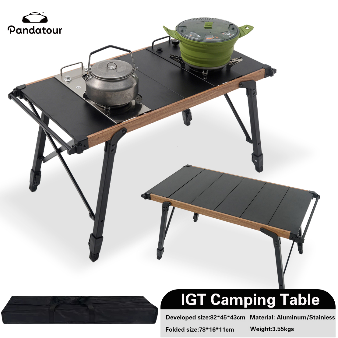 Camping Cooking Set Compact - 판다투어 IGT 캠핑 테이블 접이식 알루미늄