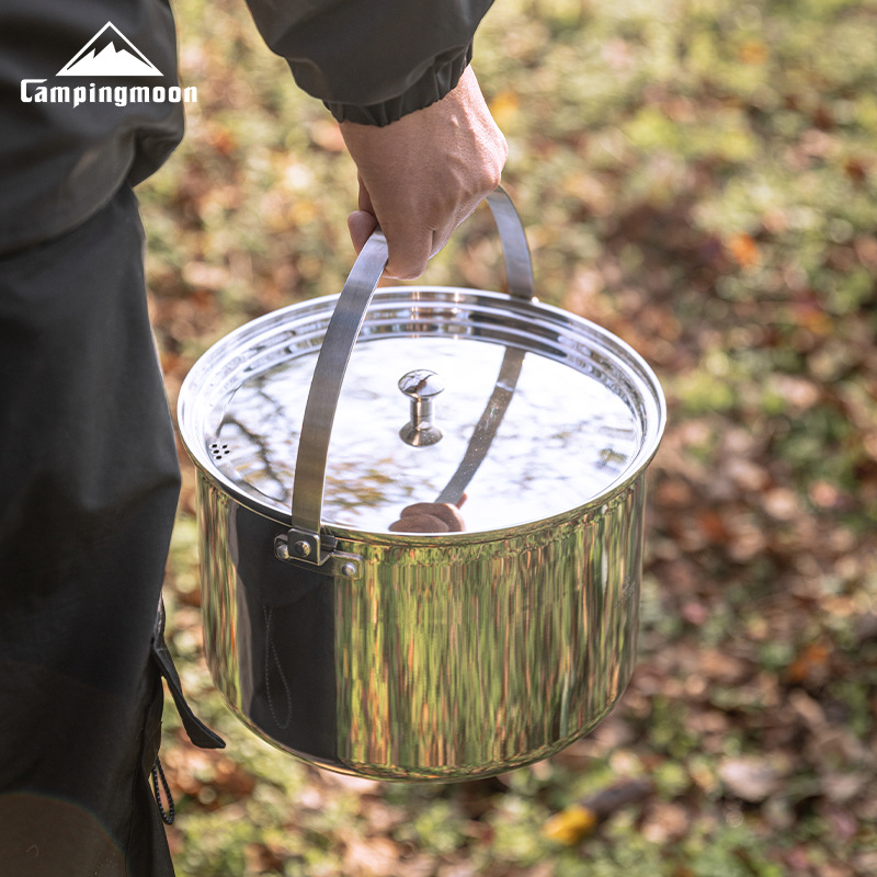 Camping Cooking Pot Large - 캠핑문 CC-24 스테인리스 스틸 대용량 5.9L