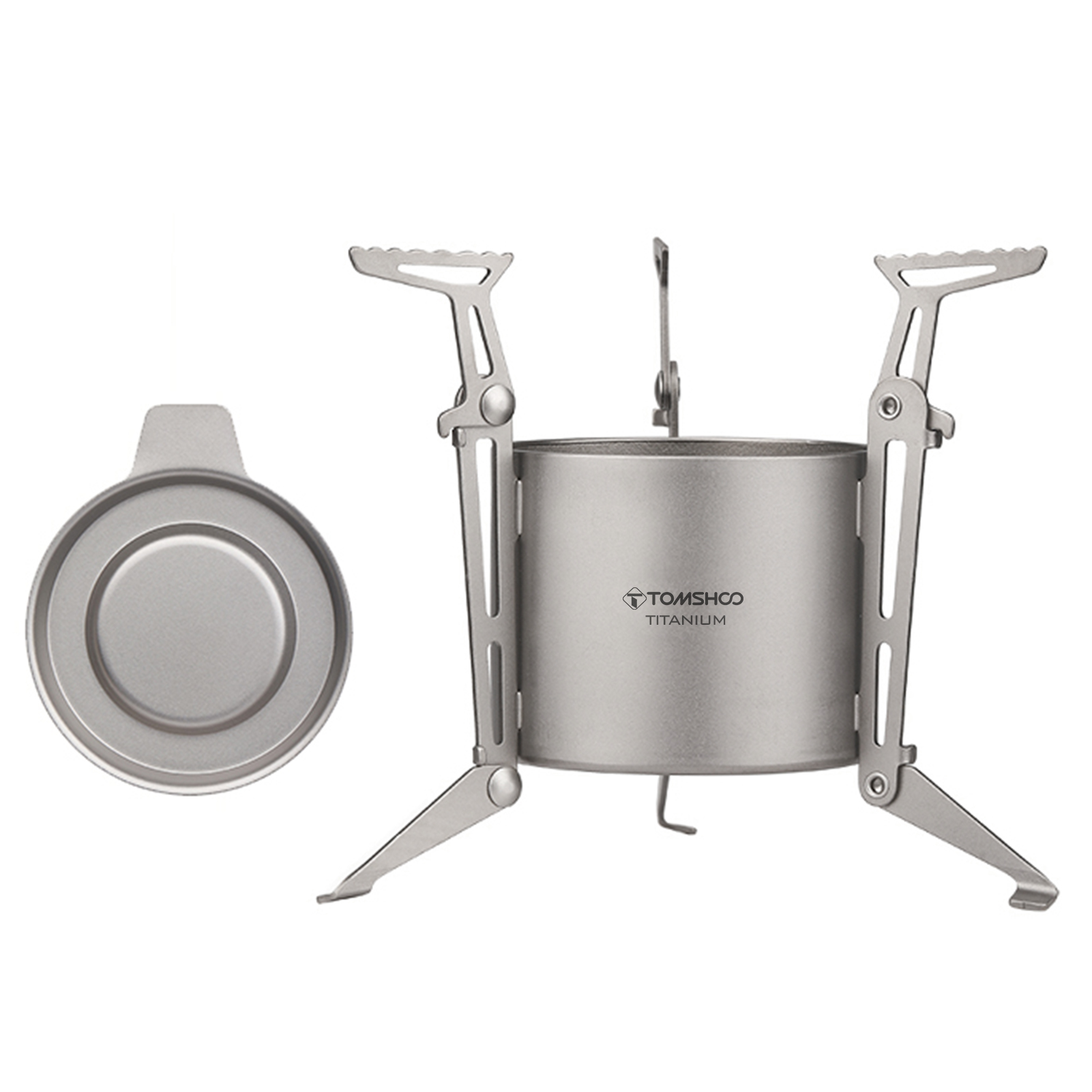 Camping Cooking Pot With Lid - TOMSHOO Ti 알코올 스토브 및 뚜껑