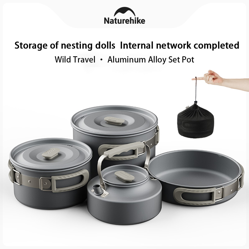 Camping Cooking Set Compact - 네이처하이크 야외 냄비 세트, 캠핑 요리