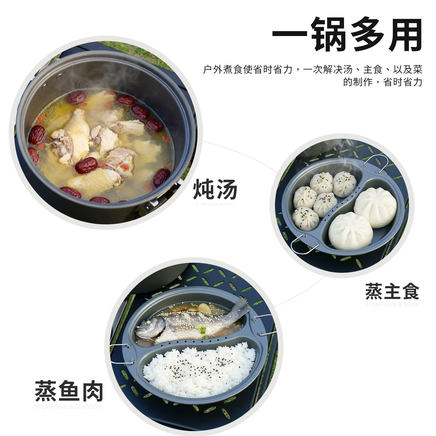 6.5L 대용량 만다린 덕 스팀 및 조리 냄비 세트,  - Camping Cooking Pot Large 리뷰 및 가격