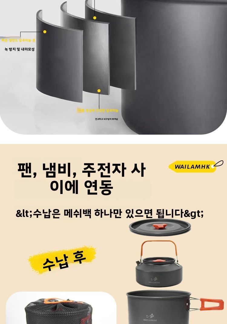 야외 캠핑 조리기구 세트 휴대용 경량 네스티드 냄비 프 - Camping Cooking Set Compact 리뷰 및 가격