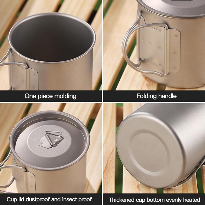 접이식 손잡이가 있는 티타늄 캠핑 머그컵, 가볍고 휴대 - Camping Cooking Cup 리뷰 및 가격