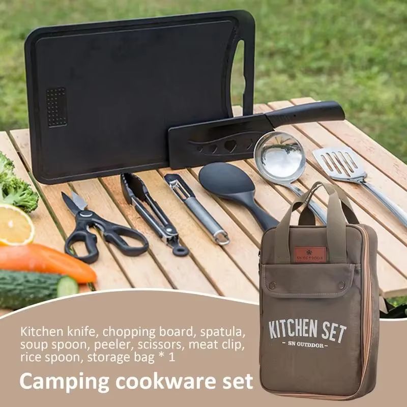 8pcs 캠핑 주방 조리기구 세트 휴대용 가방 야외 여 - Camping Cooking Cylinder 리뷰 및 가격