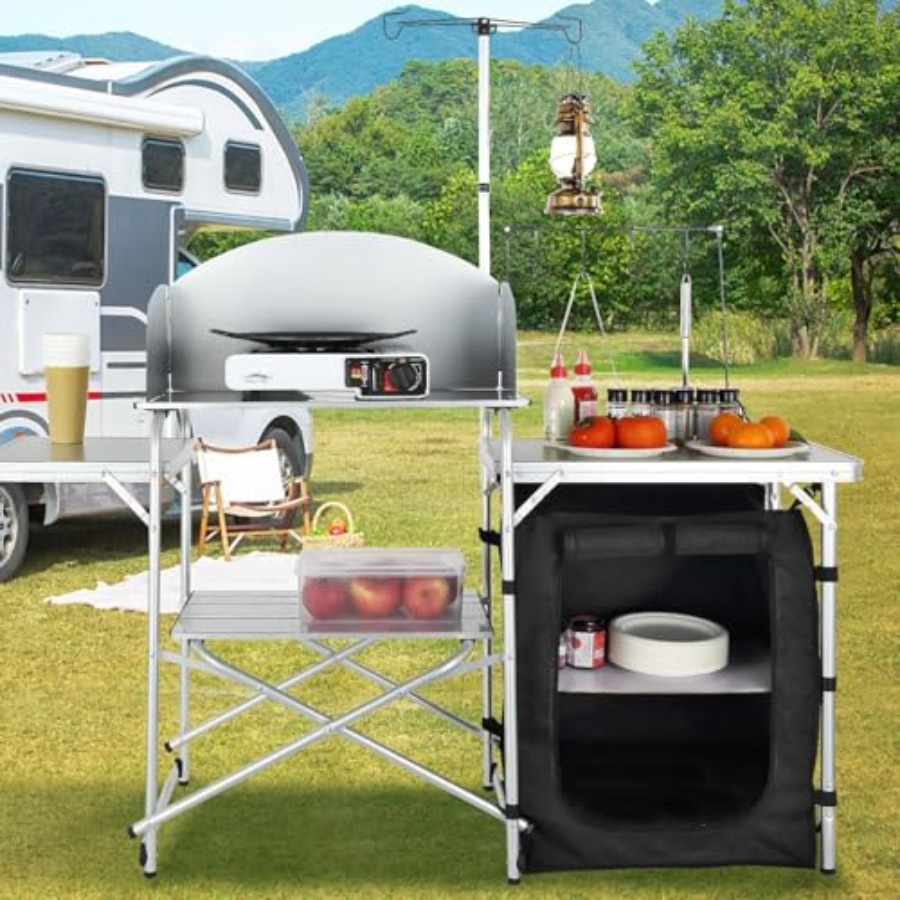 캠핑 키친 테이블, 접이식 야외 조리대(수납 가방 포함 - Camping Cooking Cupboard 리뷰 및 가격