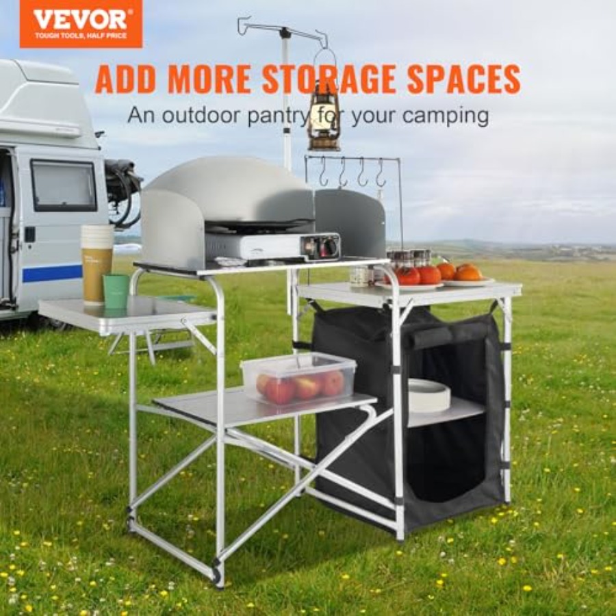 캠핑 키친 테이블, 접이식 야외 조리대(수납 가방 포함 - Camping Cooking Cupboard 리뷰 및 가격