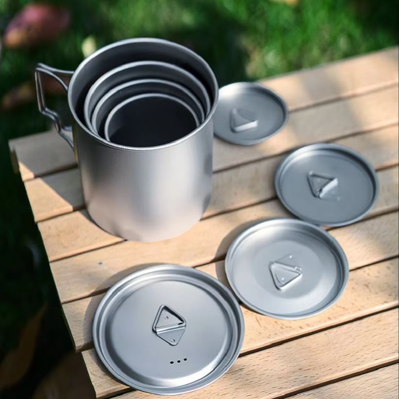 캠핑 티타늄 컵, 요리 냄비, 초경량 접이식 손잡이,  - Camping Cooking Cup 리뷰 및 가격