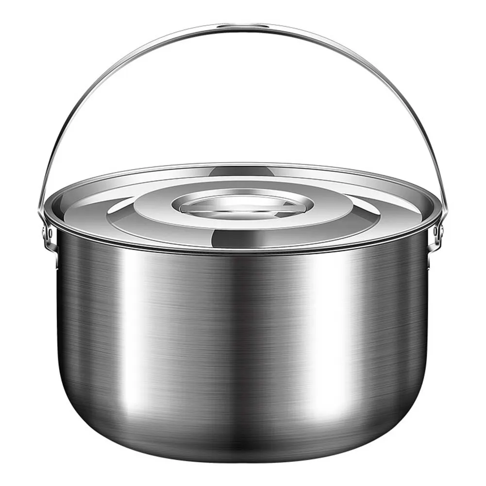 스테인리스 스틸로 제작된 캠핑 냄비, 뚜껑과 내열 손잡 - Camping Cooking Pot With Lid 리뷰 및 가격