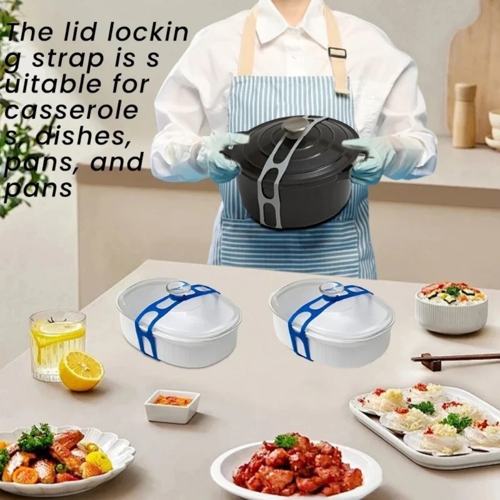 재사용 가능한 실리콘 탄성 냄비 뚜껑 홀더 스트랩 범용 - Camping Cooking Pot With Lid 리뷰 및 가격