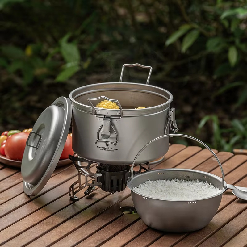 쿠커 야외 캠핑용 냄비 수프 냄비 스튜 냄비 밥솥 대용 - Camping Cooking Pot Large 리뷰 및 가격