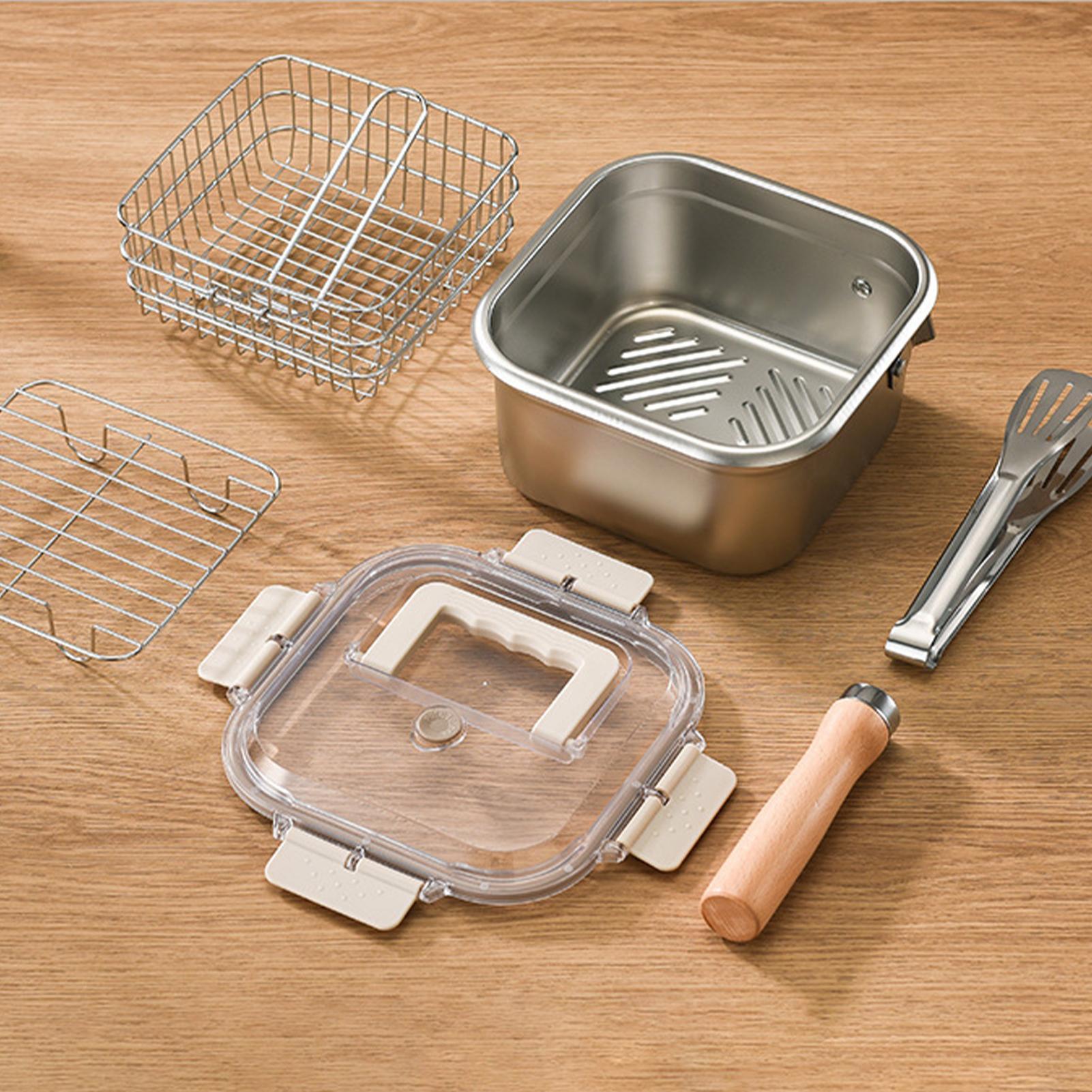 딥 프라이어 팬 세트 사각 캠핑용 냄비 대형 스테인리스 - Camping Cooking Pot Large 리뷰 및 가격