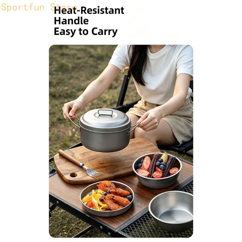 냄비 뚜껑과 트레이가 포함된 캠프 식사 조리기구 그룹, - Camping Cooking Dining Set 리뷰 및 가격