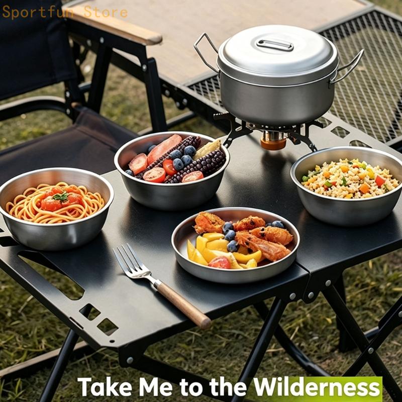냄비 뚜껑과 트레이가 포함된 캠프 식사 조리기구 그룹, - Camping Cooking Dining Set 리뷰 및 가격
