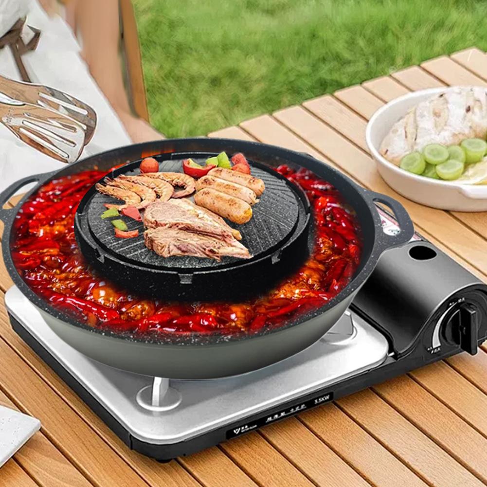 한국식 카세트 그릴 팬 논스틱 알루미늄 합금 원형 샤브 - Camping Cooking Cupboard 리뷰 및 가격