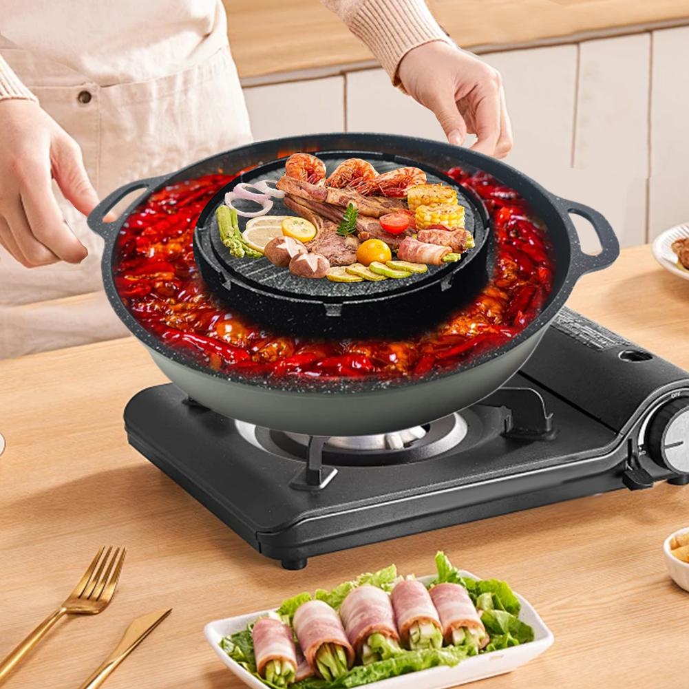 한국식 카세트 그릴 팬 논스틱 알루미늄 합금 원형 샤브 - Camping Cooking Cupboard 리뷰 및 가격