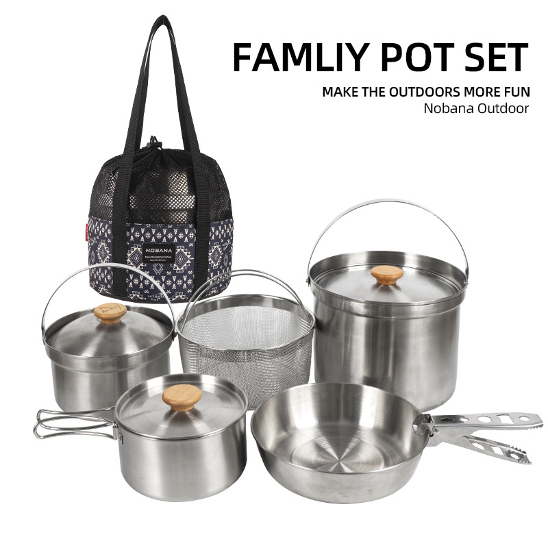 NOBANA 최신 야외 스테인레스 스틸 냄비 세트 캠핑 - Camping Cooking Cylinder 리뷰 및 가격