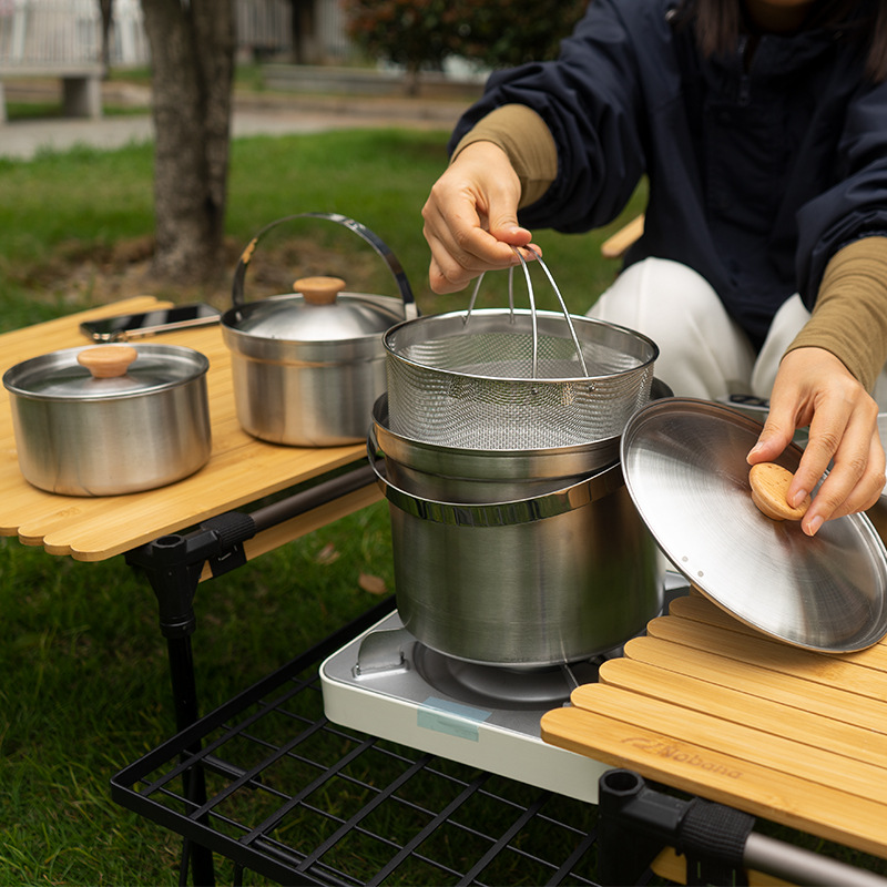 NOBANA 최신 야외 스테인레스 스틸 냄비 세트 캠핑 - Camping Cooking Cylinder 리뷰 및 가격