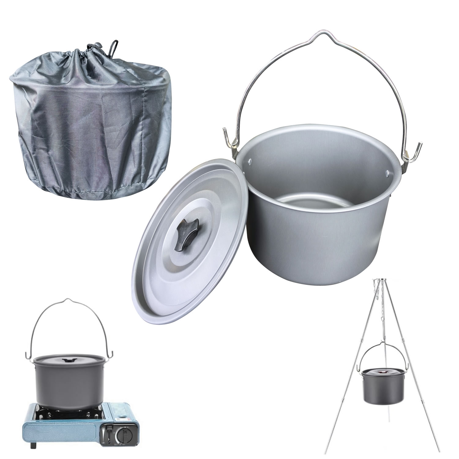 4L 야외용 걸이식 냄비 캠핑 피크닉 대형 수프 냄비  - Camping Cooking Pot Large 리뷰 및 가격