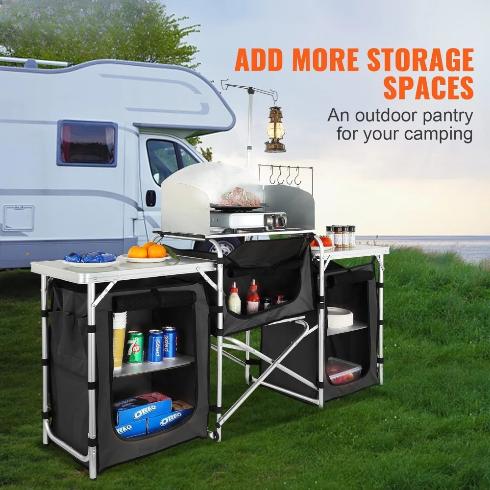 캠핑용 주방 테이블, 접이식 야외 조리대 (수납 휴대  - Camping Cooking Cupboard 리뷰 및 가격