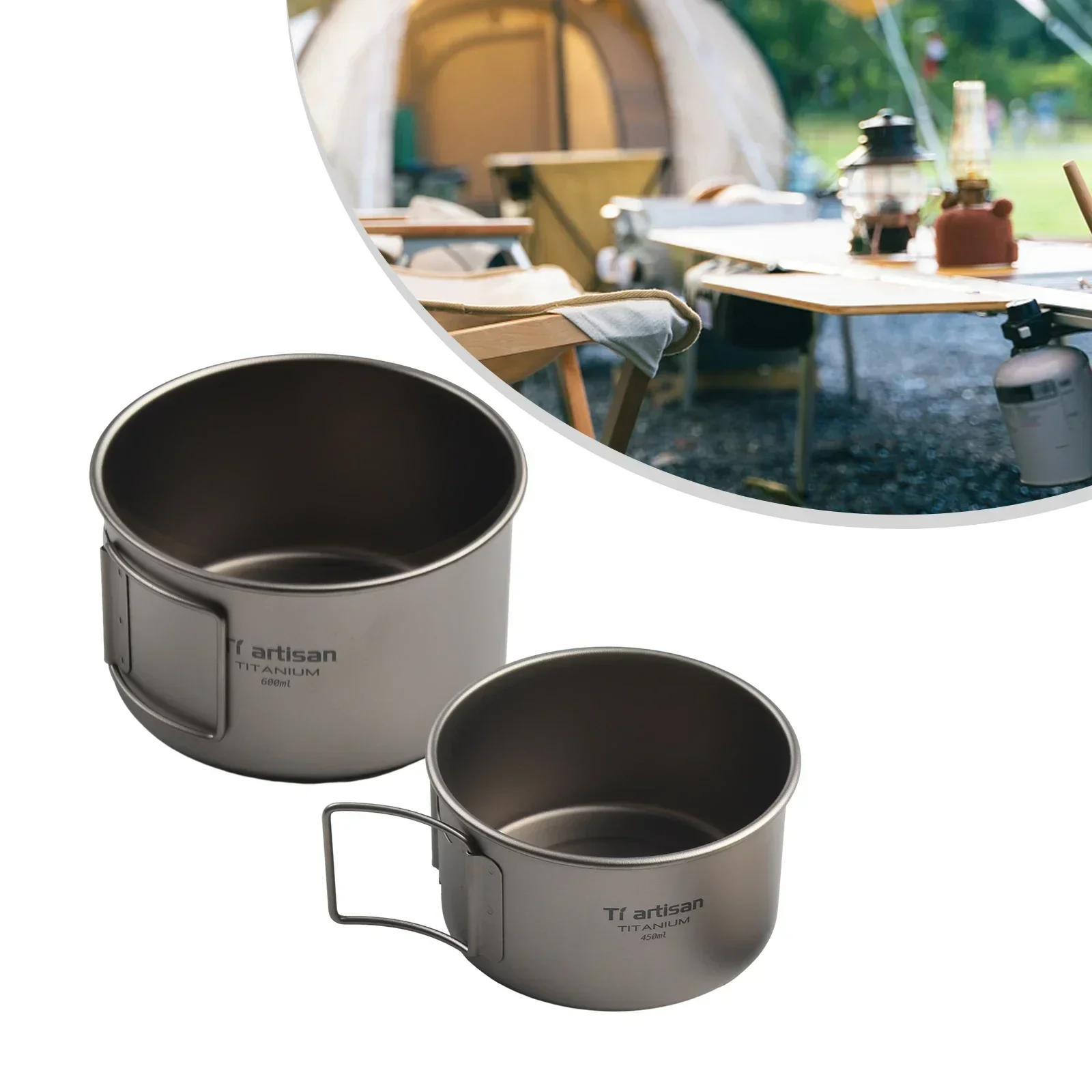 접이식 손잡이가 있는 티타늄 그릇, 캠핑 그릇, 뚜껑  - Camping Cooking Pot With Lid 리뷰 및 가격