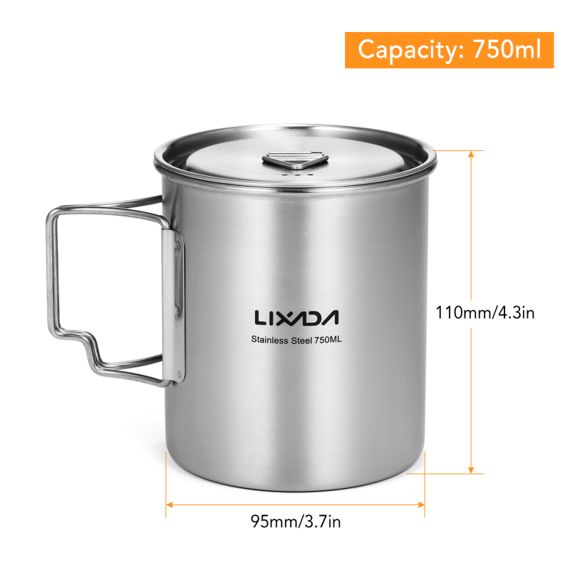 Lixada 야외 스테인레스 스틸 물컵 머그잔, 접이식 - Camping Cooking Cup 리뷰 및 가격