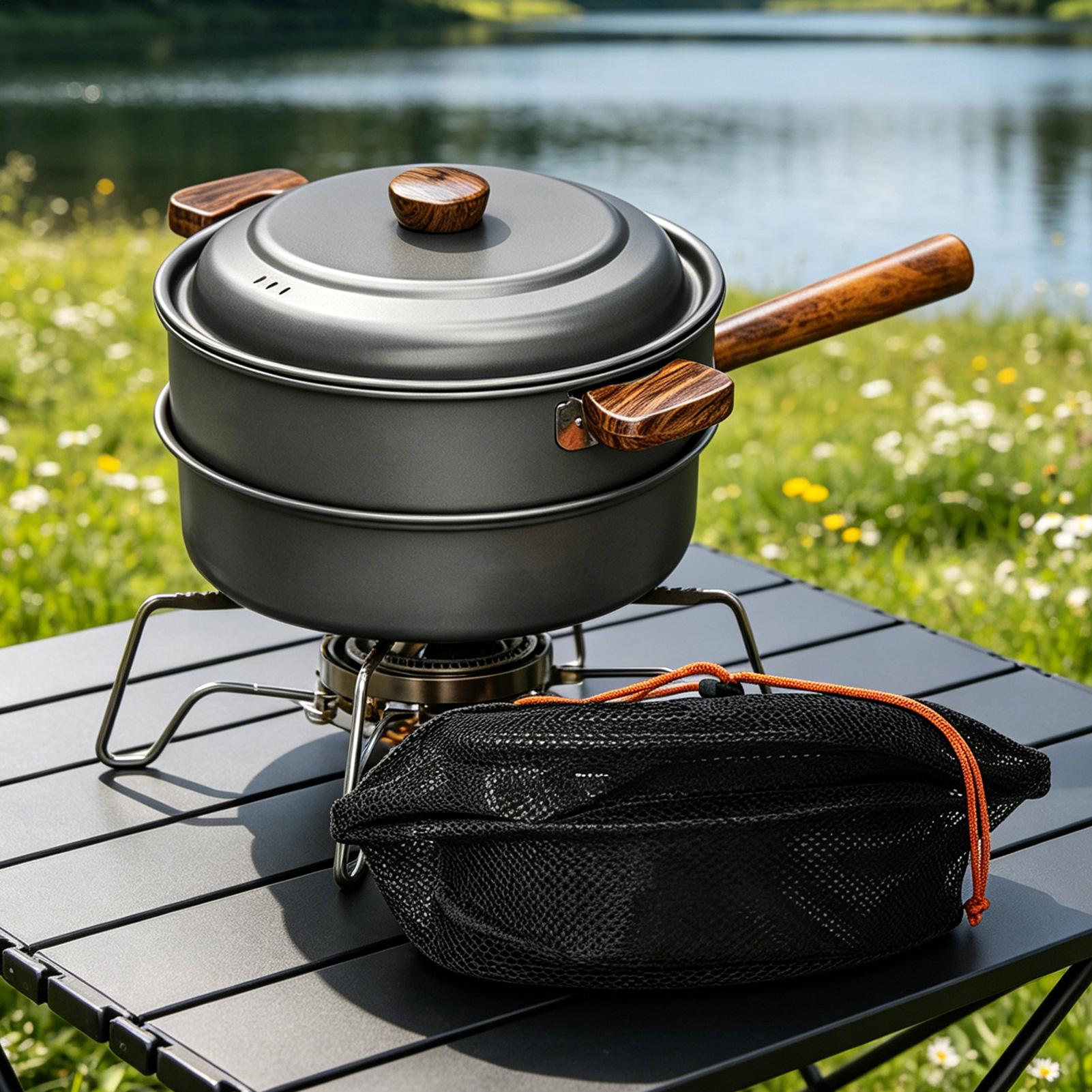 캠핑 냄비 휴대용 대형 경량 이중층 찜기 2-3인용 캠 - Camping Cooking Pot Large 리뷰 및 가격