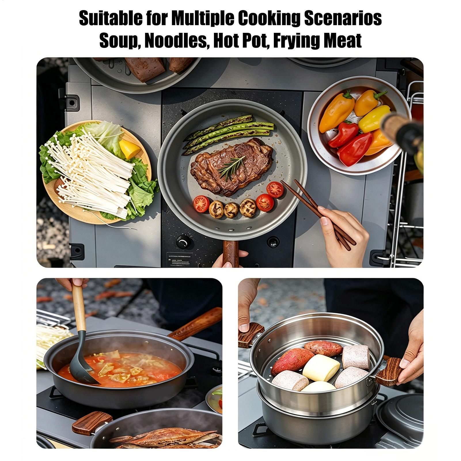 캠핑 냄비 휴대용 대형 경량 이중층 찜기 2-3인용 캠 - Camping Cooking Pot Large 리뷰 및 가격