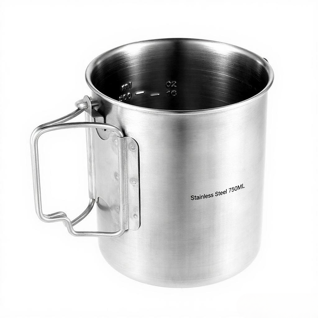 750ml 스테인레스 스틸 냄비 뚜껑과 접이식 손잡이가 - Camping Cooking Cup 리뷰 및 가격