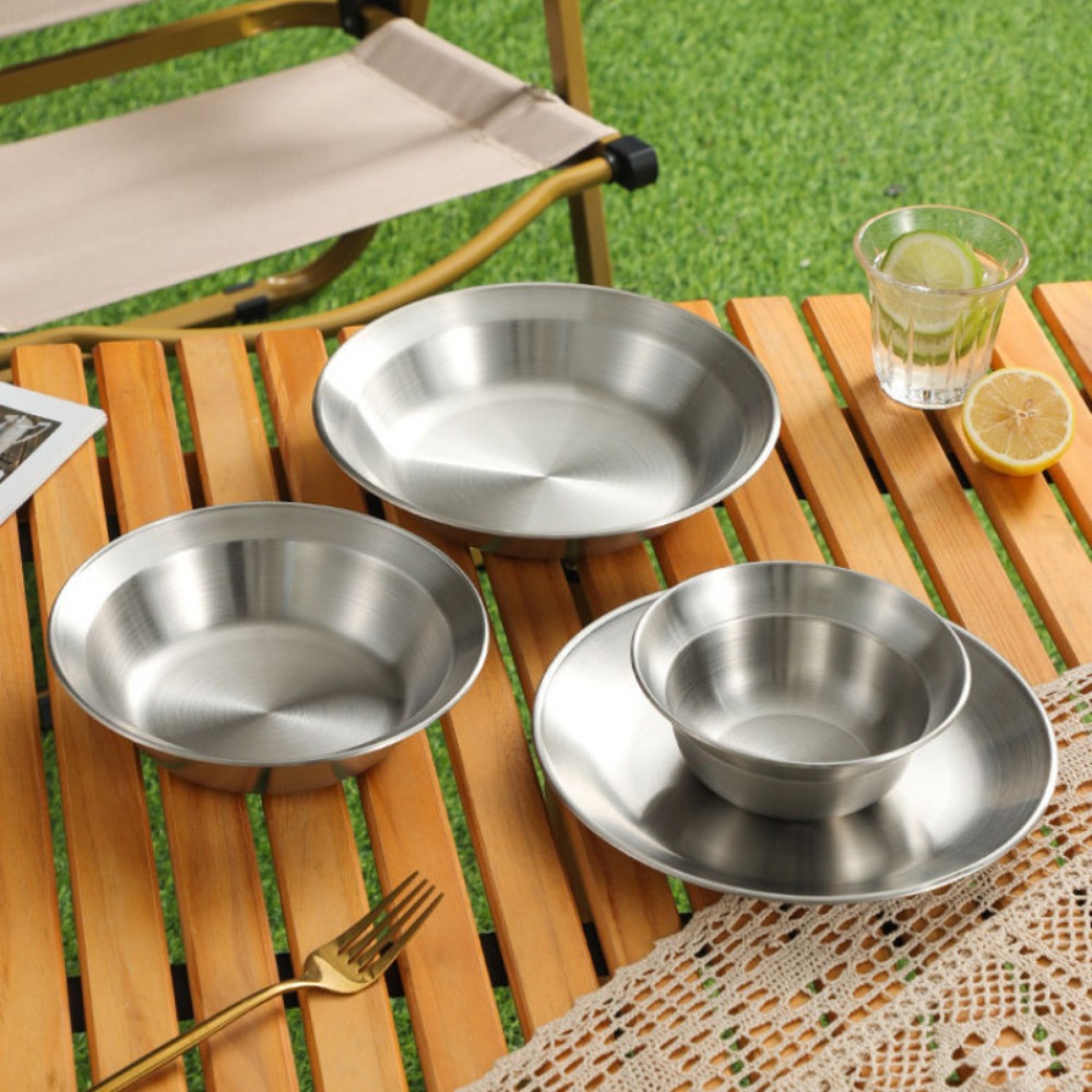 스테인리스 스틸 수저 세트 접시와 그릇 캠핑 세트 가정 - Camping Cooking Disc 리뷰 및 가격