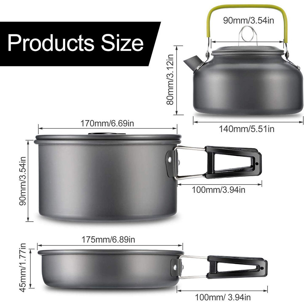 알루미늄 합금 소재로 제작된 야외 캠핑 조리기구 세트, - Camping Cooking Set Compact 리뷰 및 가격