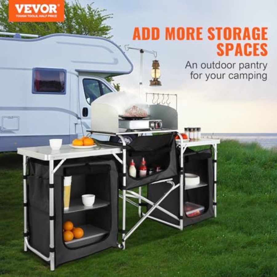 캠핑 키친 테이블, 접이식 야외 조리 테이블 (보관용  - Camping Cooking Cupboard 리뷰 및 가격