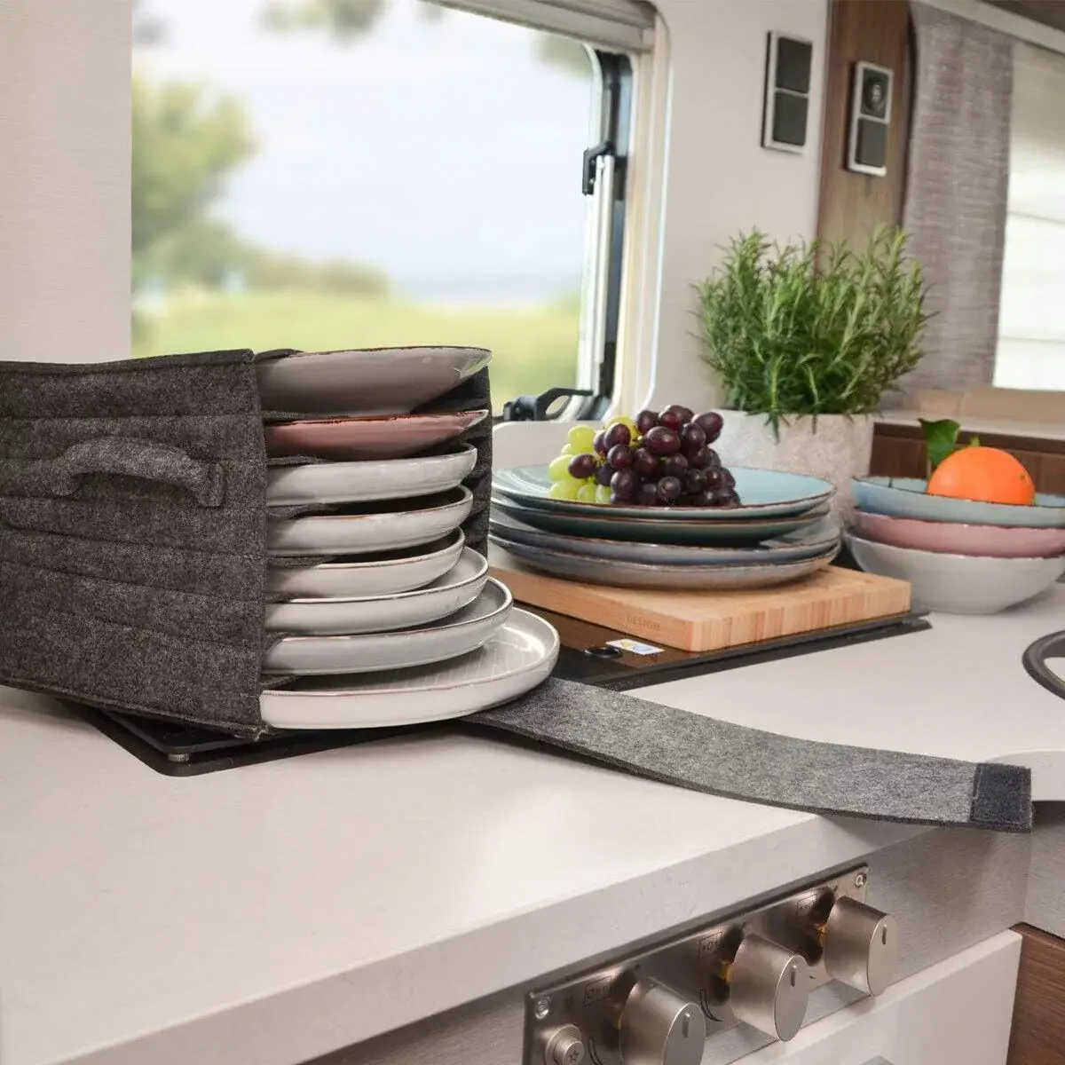 1pc 펠트 접시 컵 보관 가방 홀더 두꺼운 캠핑 식기 - Camping Cooking Disc 리뷰 및 가격